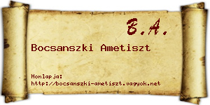 Bocsanszki Ametiszt névjegykártya